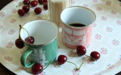 VW Collection T1 Bus Emaille Tassen Set 2 Stück 350 Ml Grün / Rosa -Camping Im Freien 410420 2980355