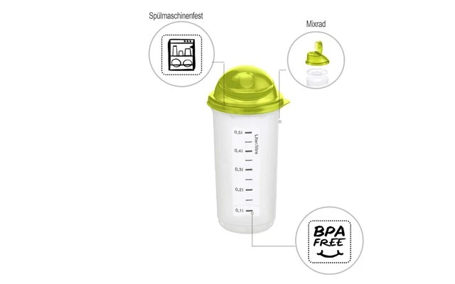 Rotho Shaker Rondo Mixbecher 0,5 Liter 3 Rotho Shaker Rondo Mixbecher 0,5 Liter