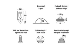 High Peak Kingfisher 2 Leichtgewichtiges Kuppelzelt 220 X 140 Cm -Camping Im Freien 809855 5283224